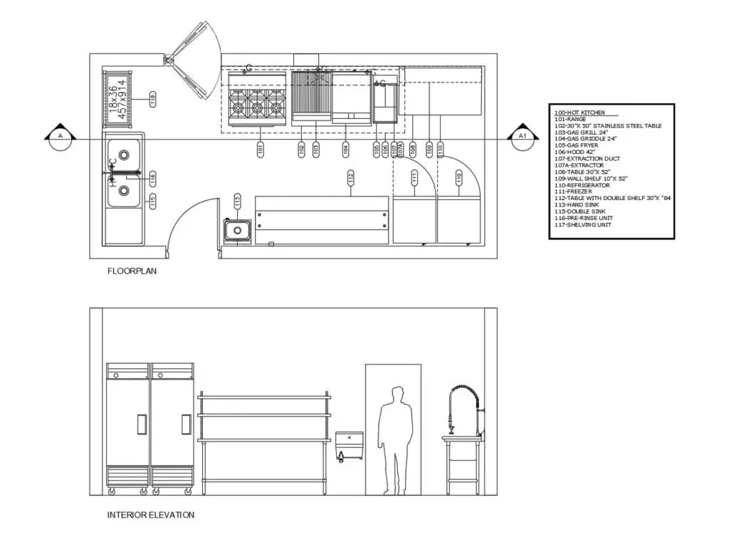 Small Commercial Kitchen Layout Floor Plan 0508201 INOX
