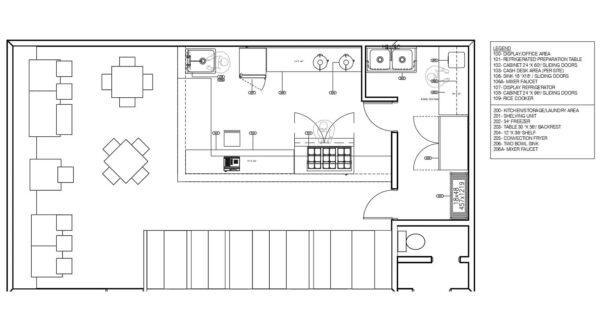 Poke Kitchen And Restaurant Equipment With Layout Example